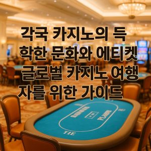 각국 카지노의 독특한 문화와 에티켓